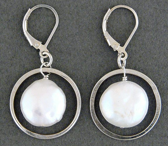 Ian Gibson - Sterling and Coin Pearl Earrings